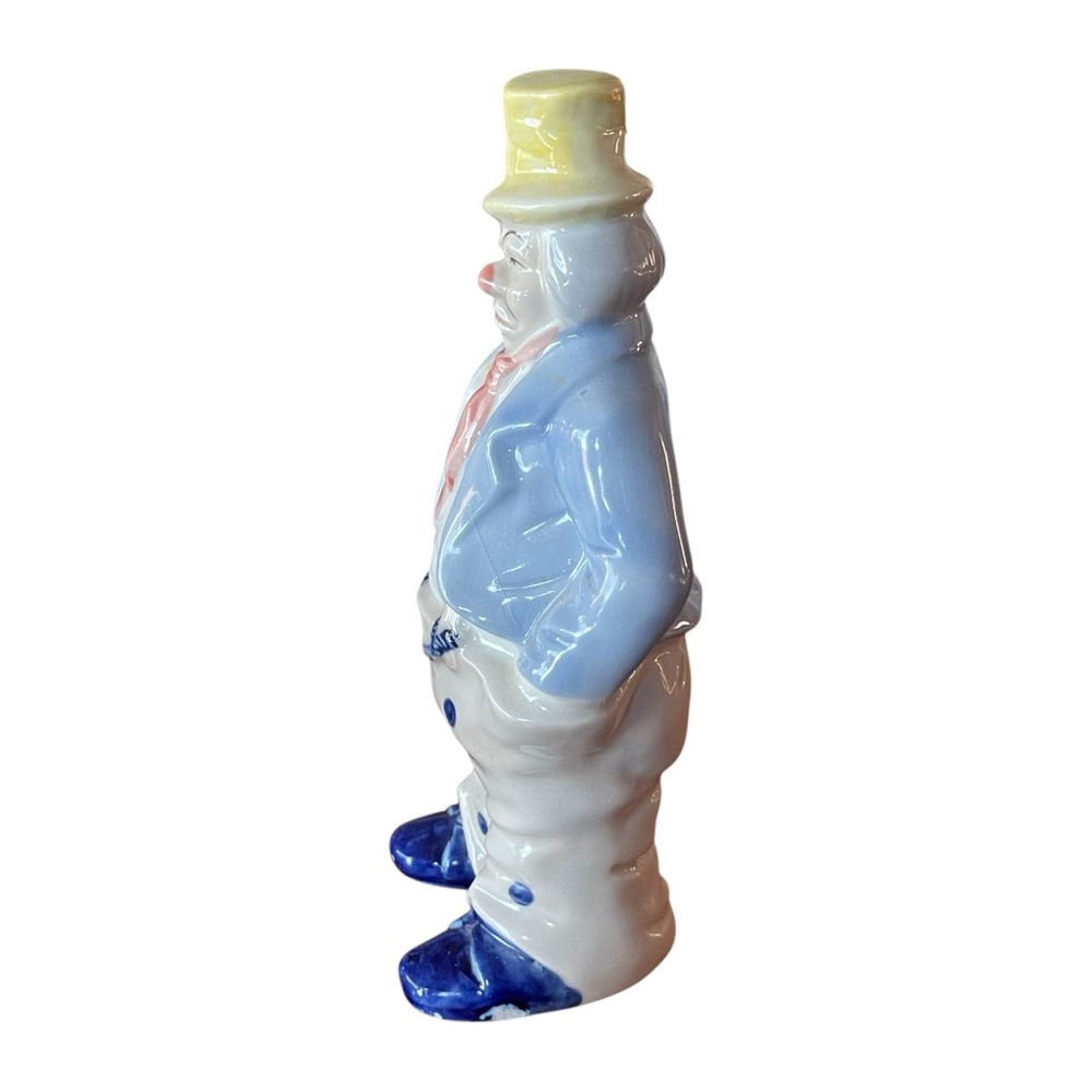 Vtg Artmark Grumpy Clown Figurine Top Hat Tie Pocket Watch Sad Face 7" Porcelain - Picture 3 of 7